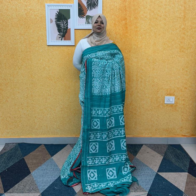 SEMI CHANDERI SAREE FT 2218