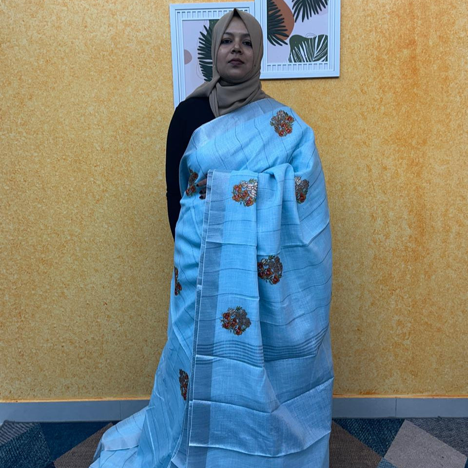 LINEN COTTON SAREE FT 2291
