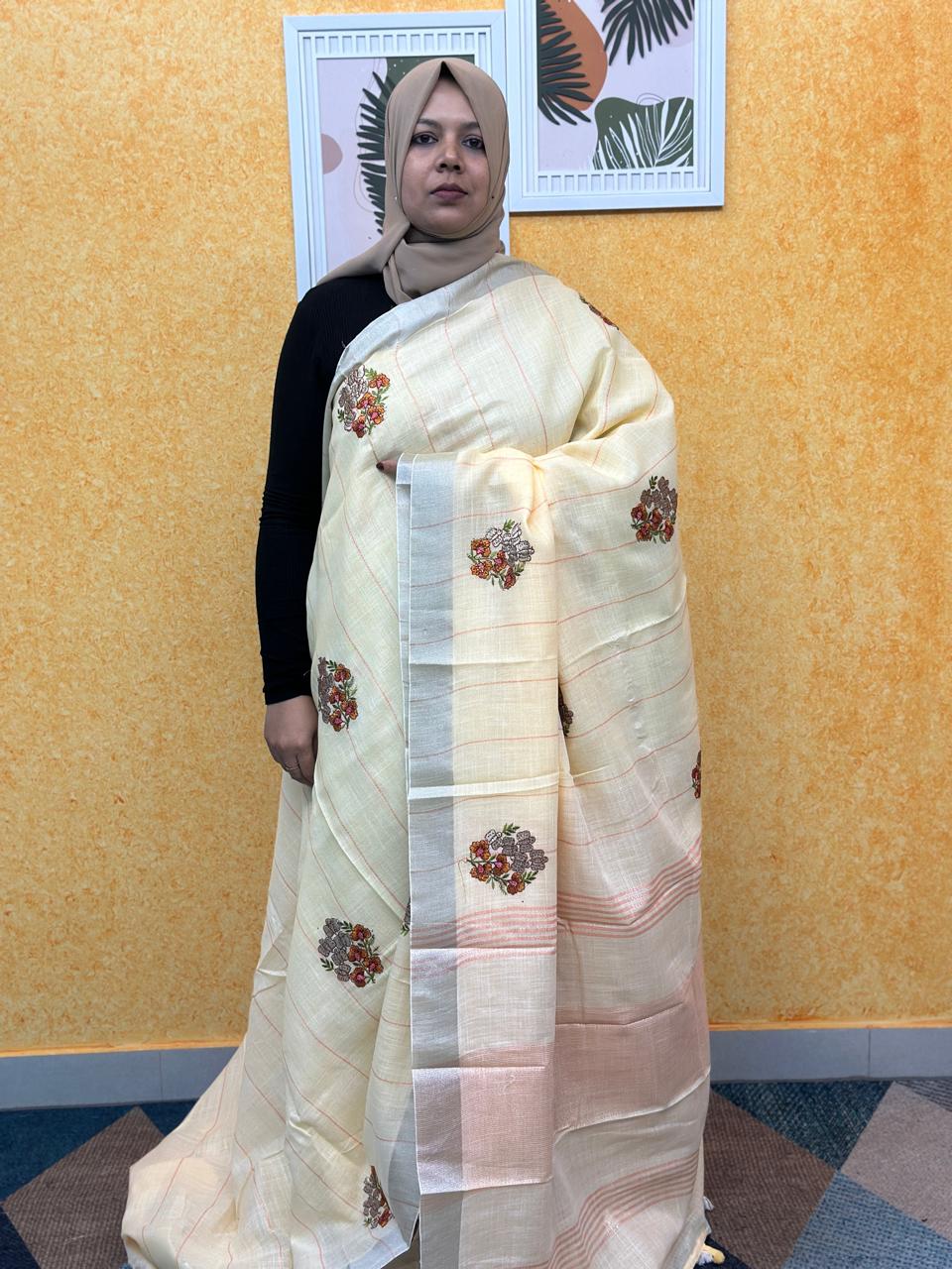 LINEN COTTON SAREE FT 2291