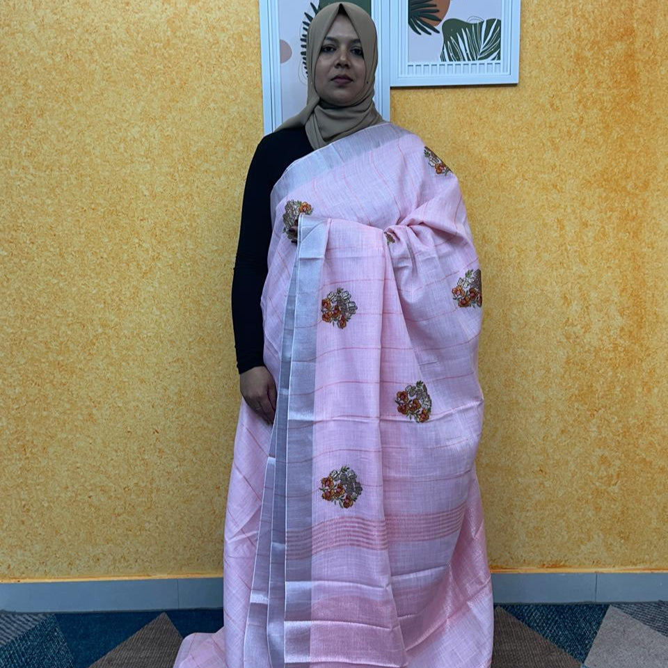 LINEN COTTON SAREE FT 2291