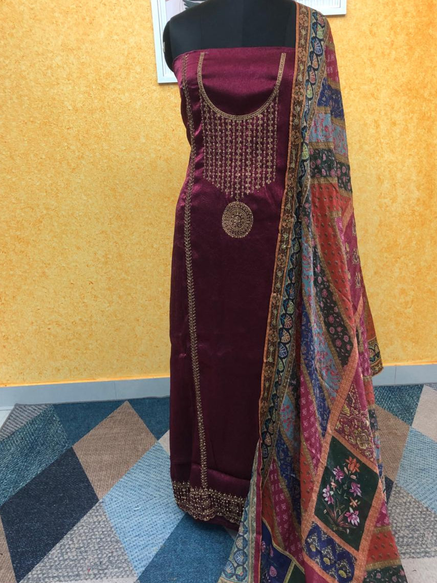 VELVET ORGANZA SALWAR SUIT FT 2314