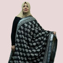 LINEN SAREE BLACK FT 1044