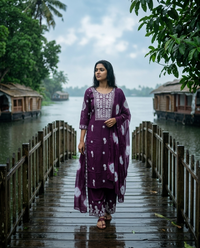 CHIKANKARI THREE PIECE SET FT 2968