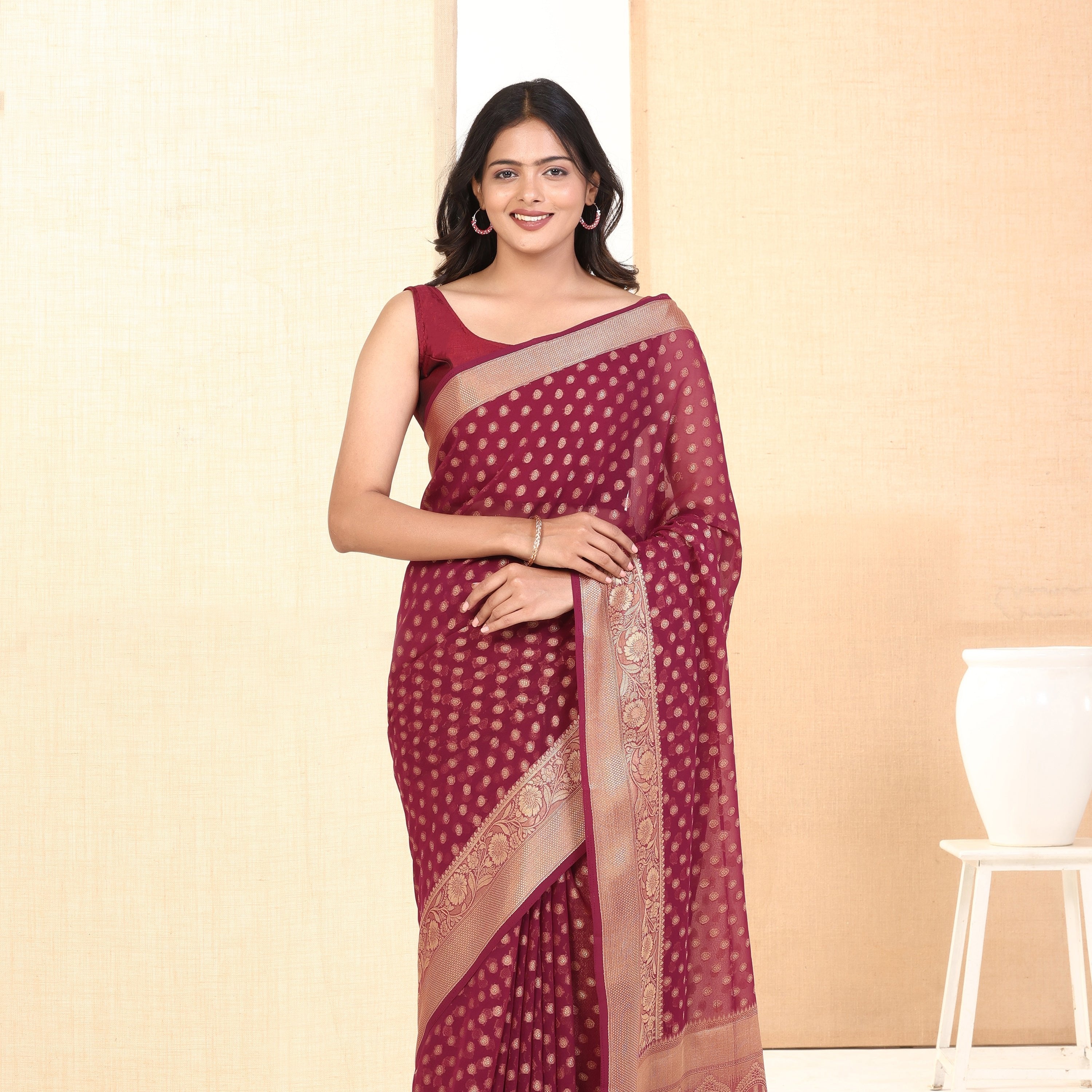 GEORGETTE BANARASI SAREE 205