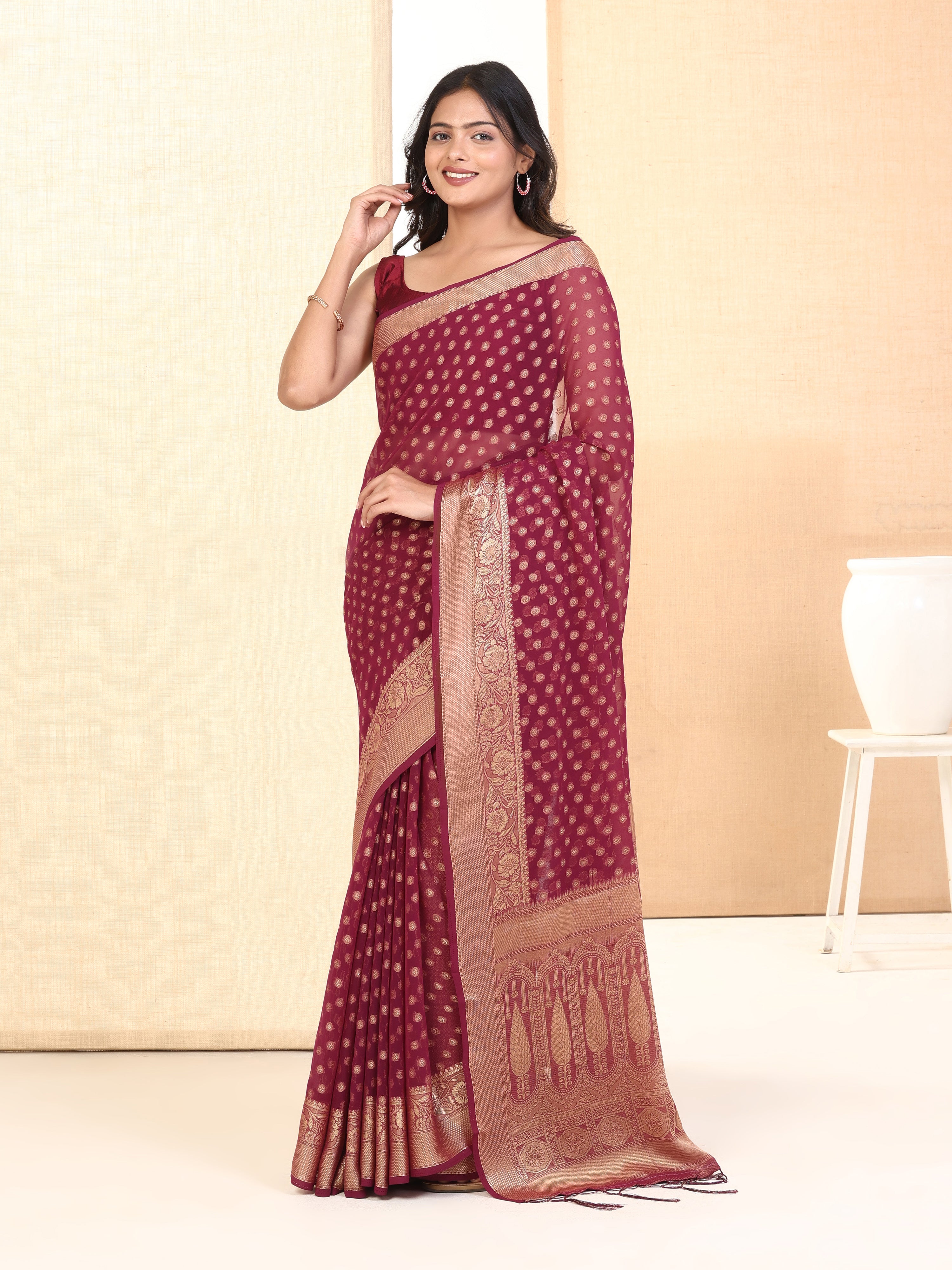 GEORGETTE BANARASI SAREE 205