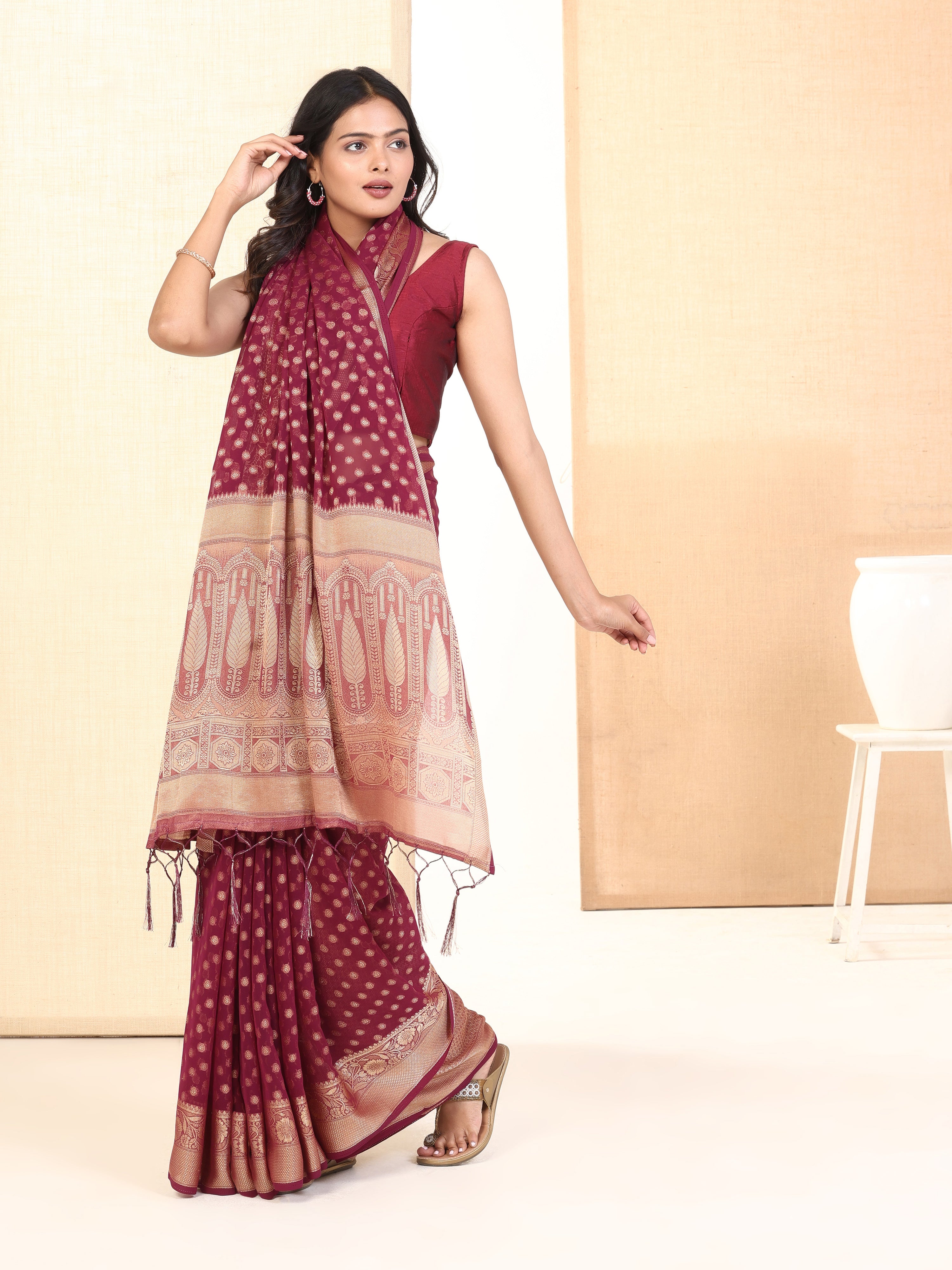 GEORGETTE BANARASI SAREE 205