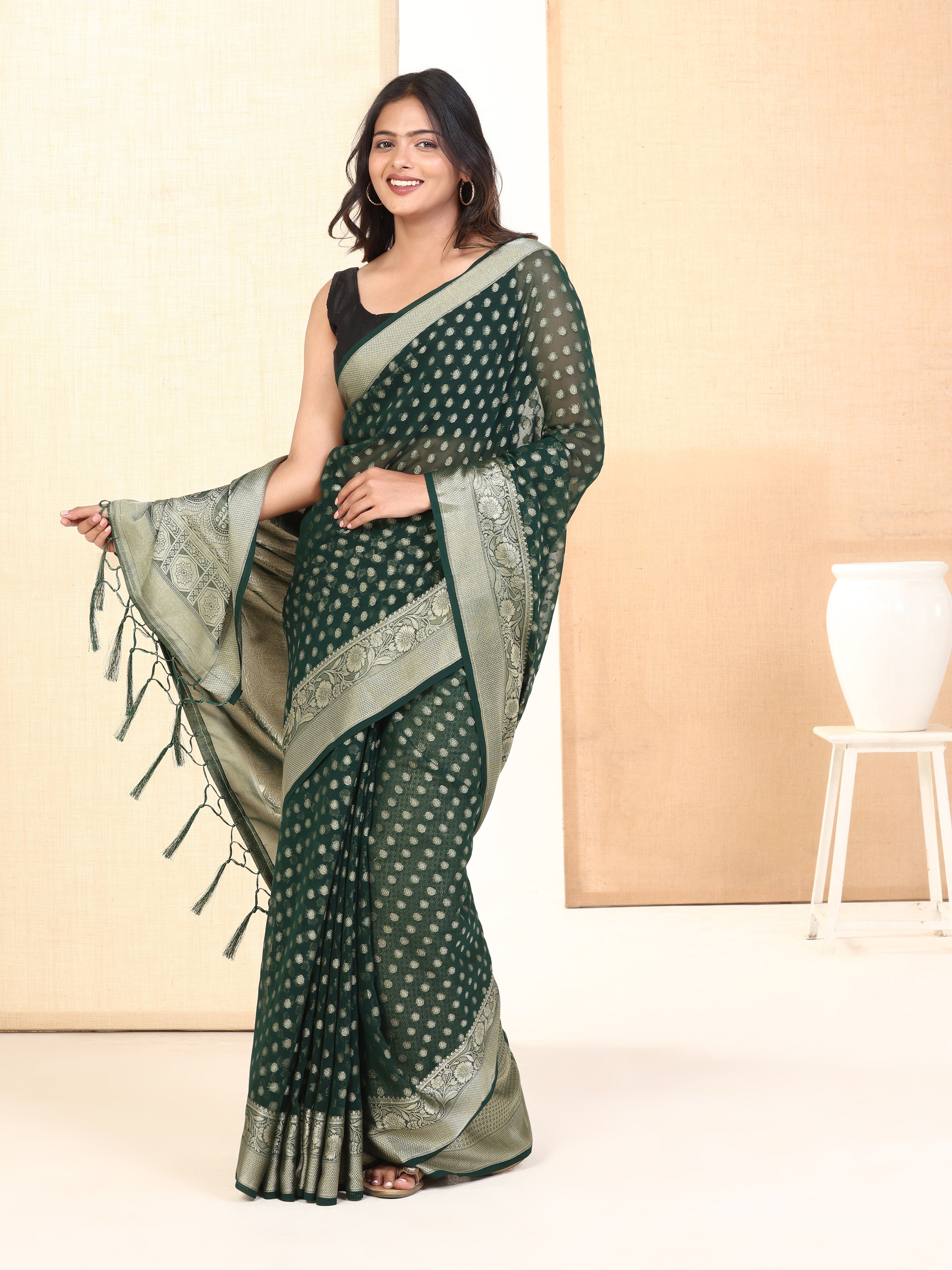 GEORGETTE BANARASI SAREE 205