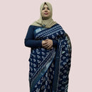 LINEN SAREE DENIM BLUE FT 1049