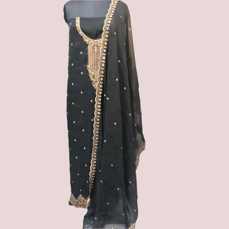 GEORGETTE-SATIN SALWAR SUIT FT 2034