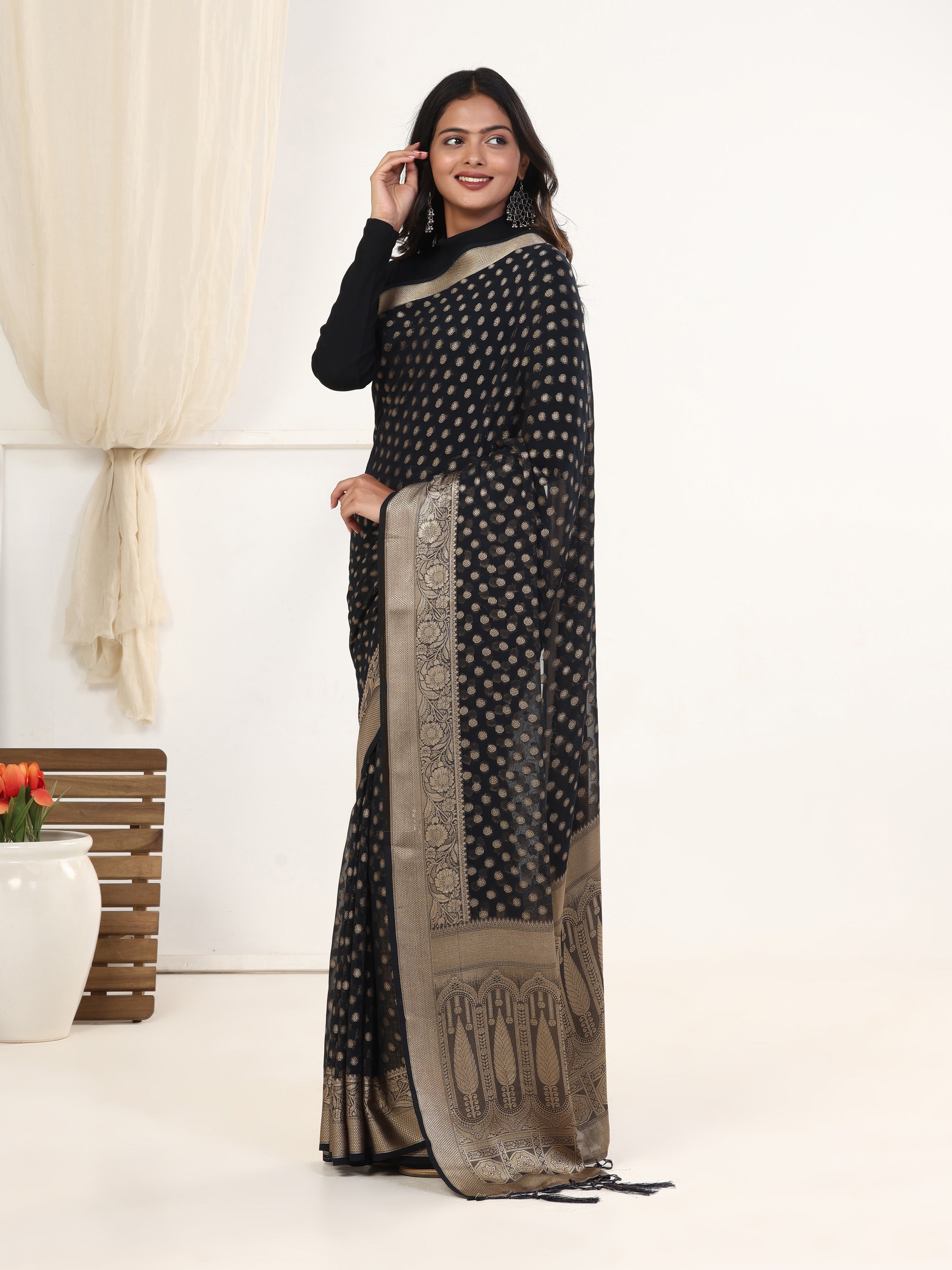 GEORGETTE BANARASI SAREE 205