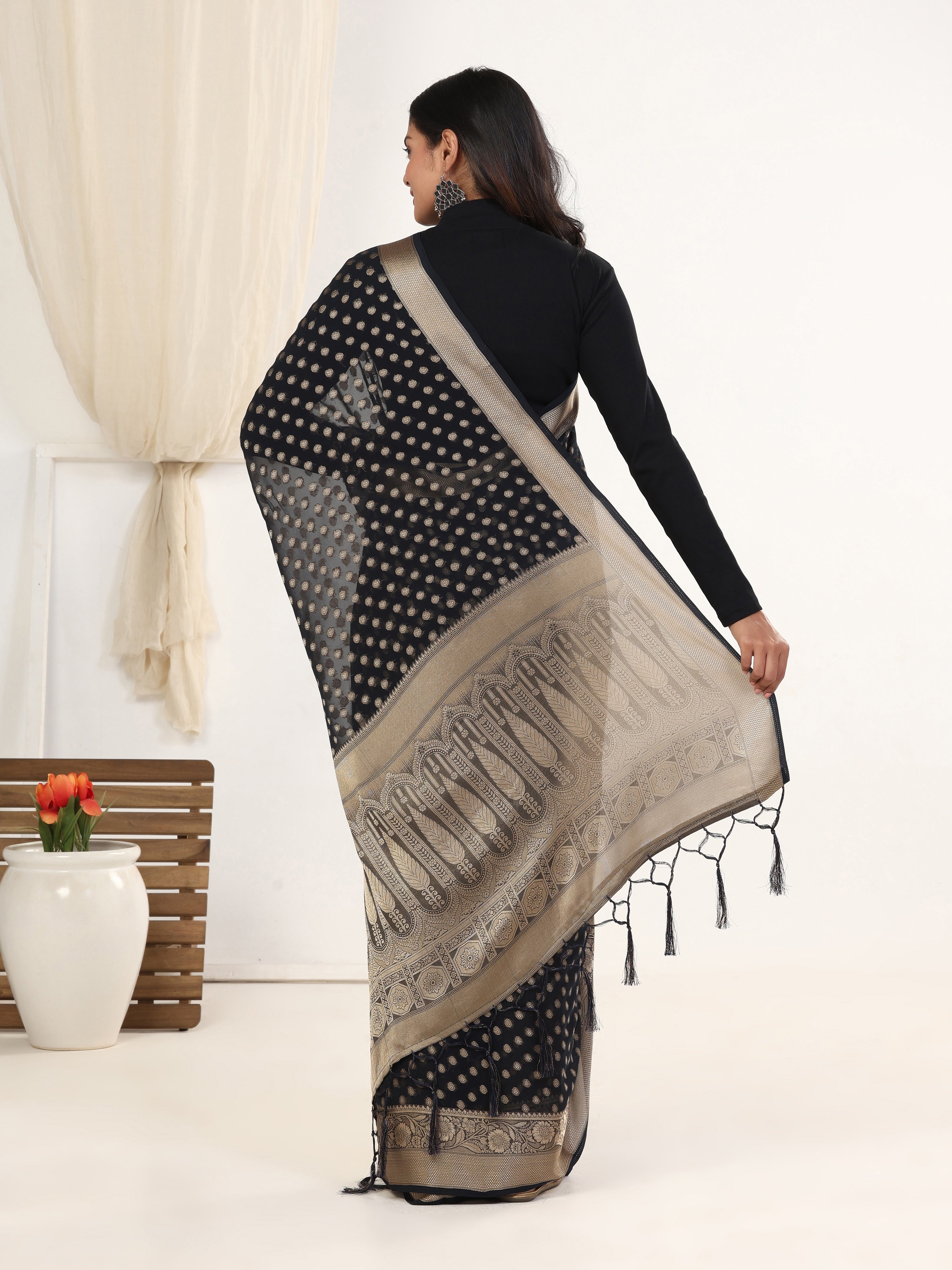 GEORGETTE BANARASI SAREE 205