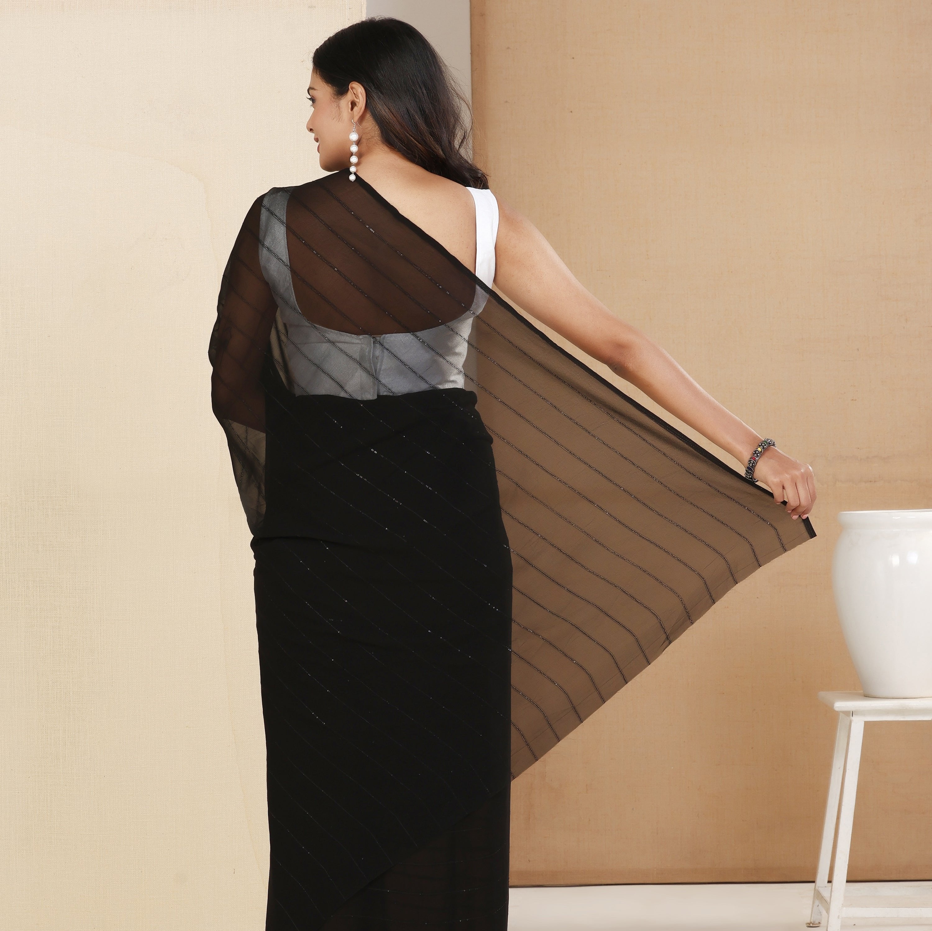 GEORGETTE WATTER SEQUINS SAREE 206