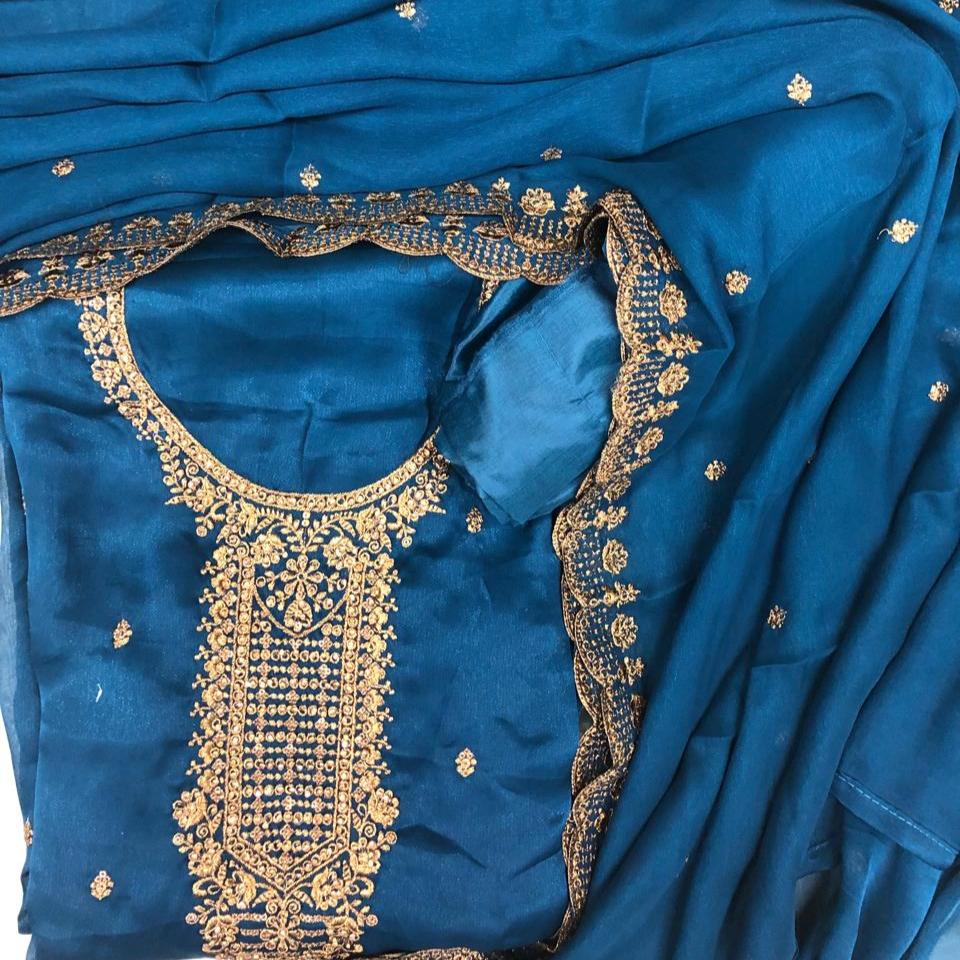 GEORGETTE-SATIN SALWAR SUIT FT 2034