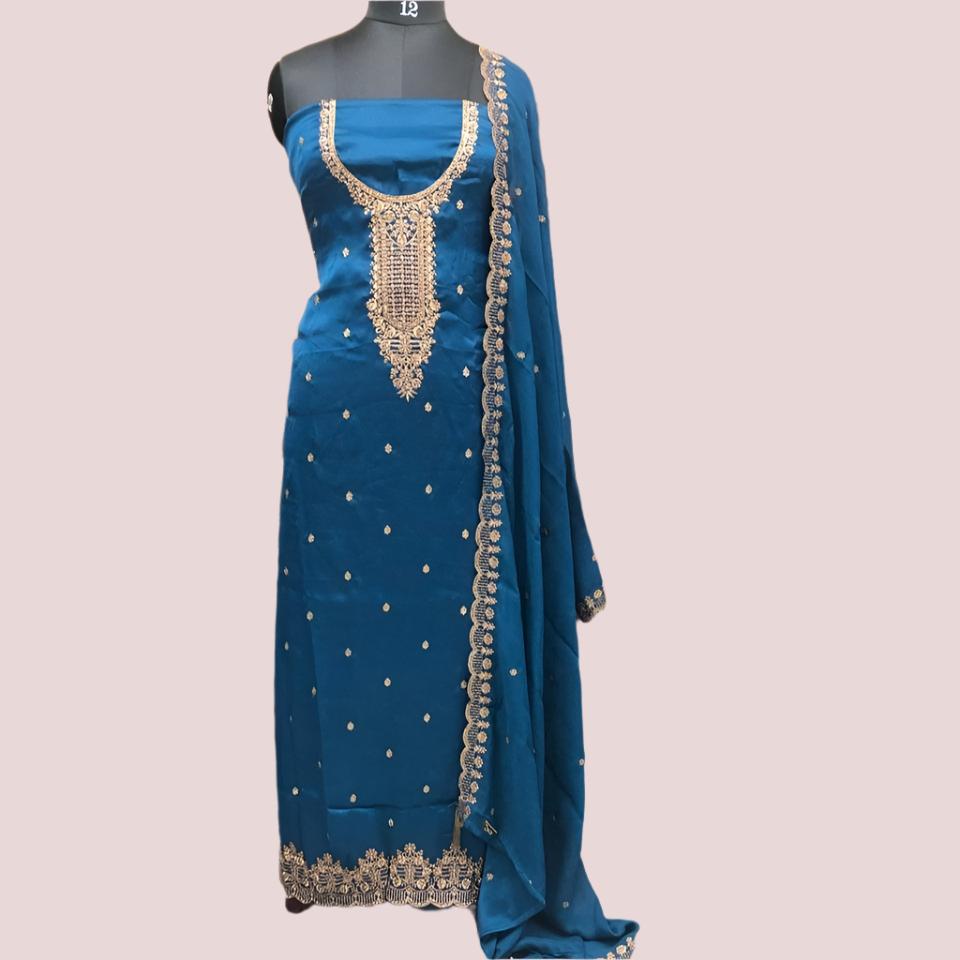 GEORGETTE-SATIN SALWAR SUIT FT 2034