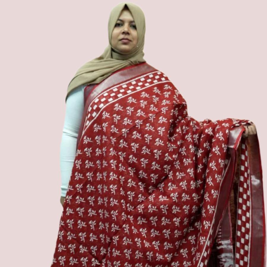 Red-Floral with pattern