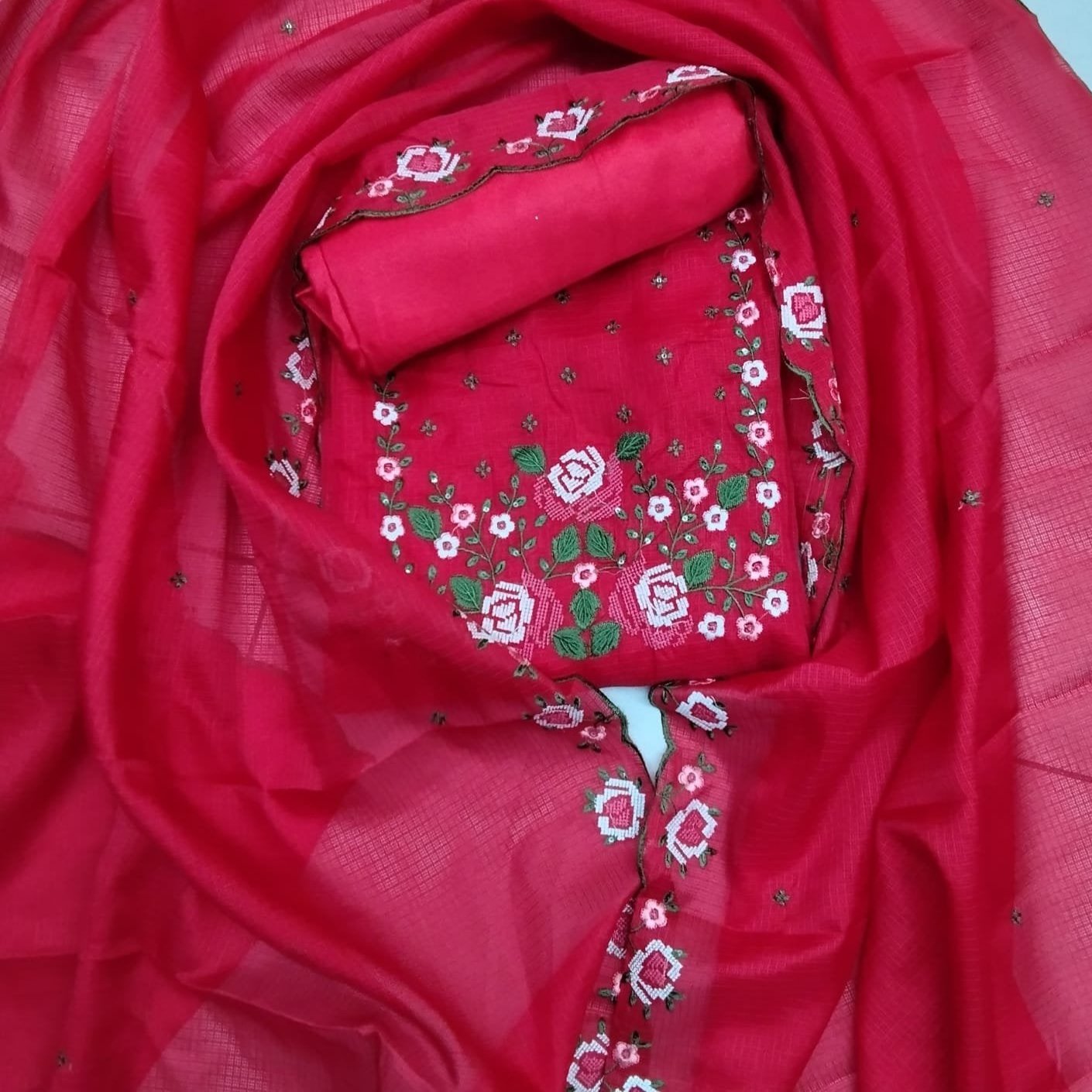 NET COTTA SALWAR SUIT FT 1213