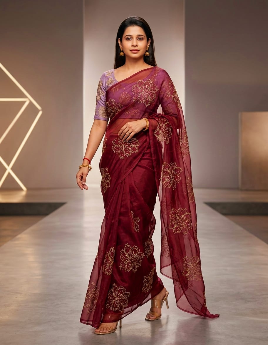 ORGANZA SAREE FT 2822