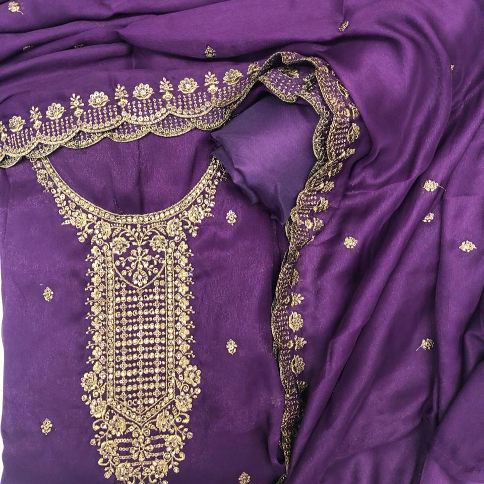 GEORGETTE-SATIN SALWAR SUIT FT 2034