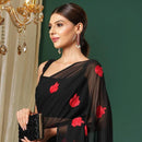 Georgette Saree  Black FT 1207