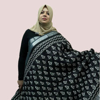 LINEN SAREE BLACK FT 1044