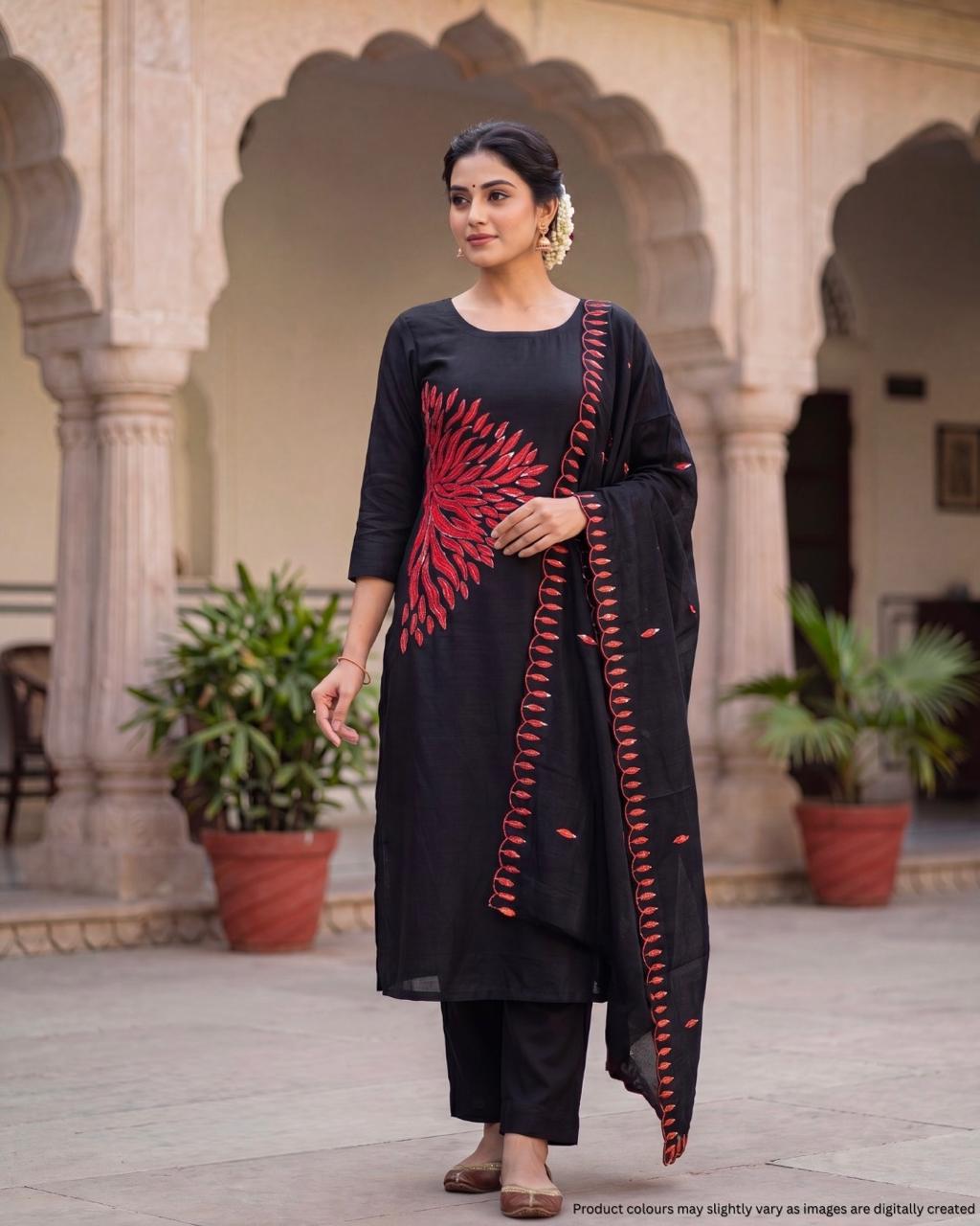 BLACK WITH RED
