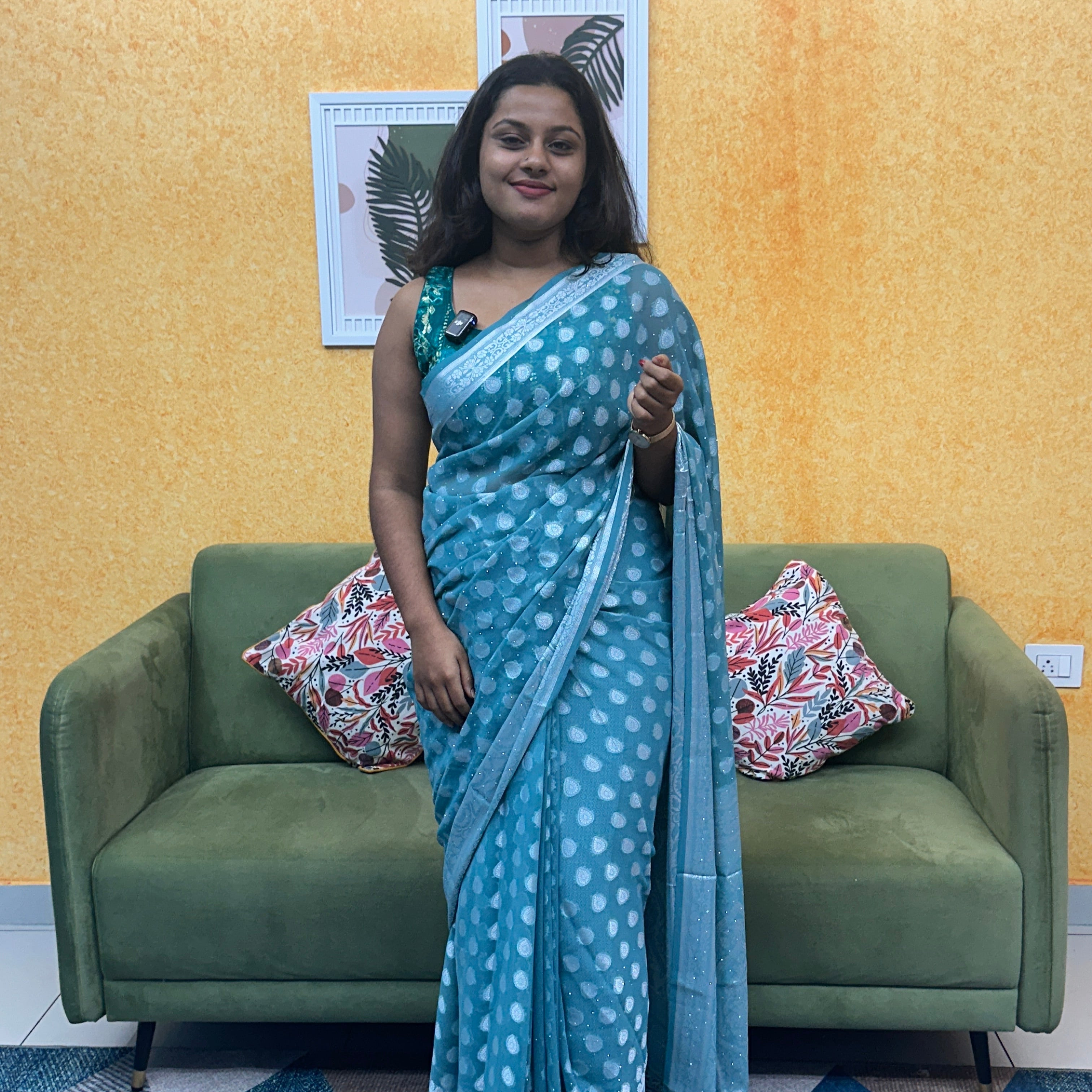 GEORGETTE BANARASI SAREE FT 2083