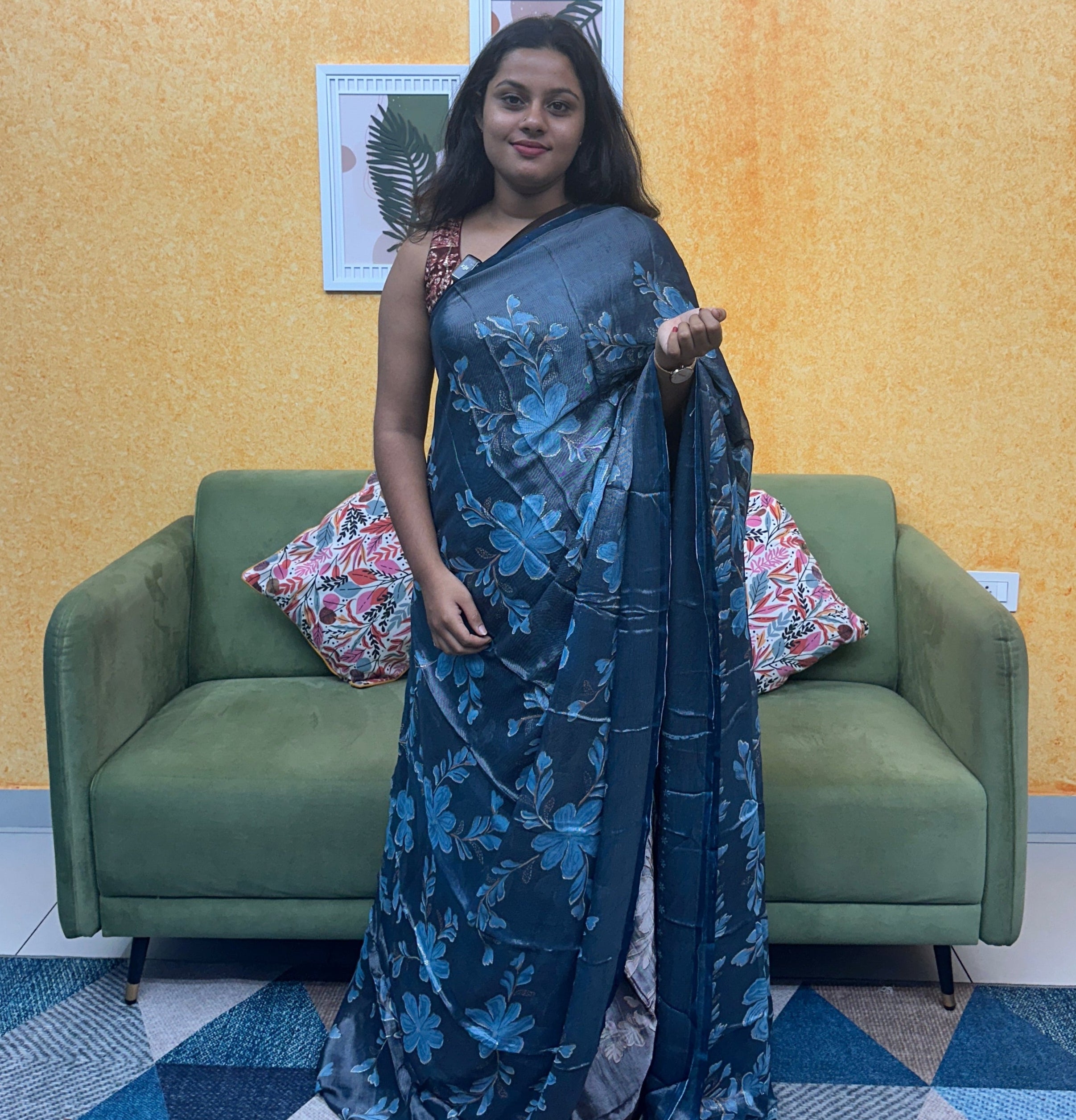 SHIMMERING CHIFFON SAREE FT 2095