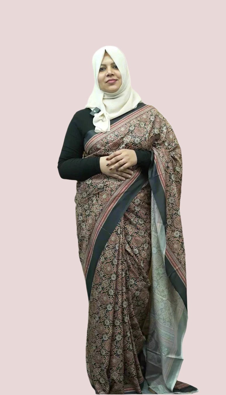 AJRAKH PRINT SAREE 201