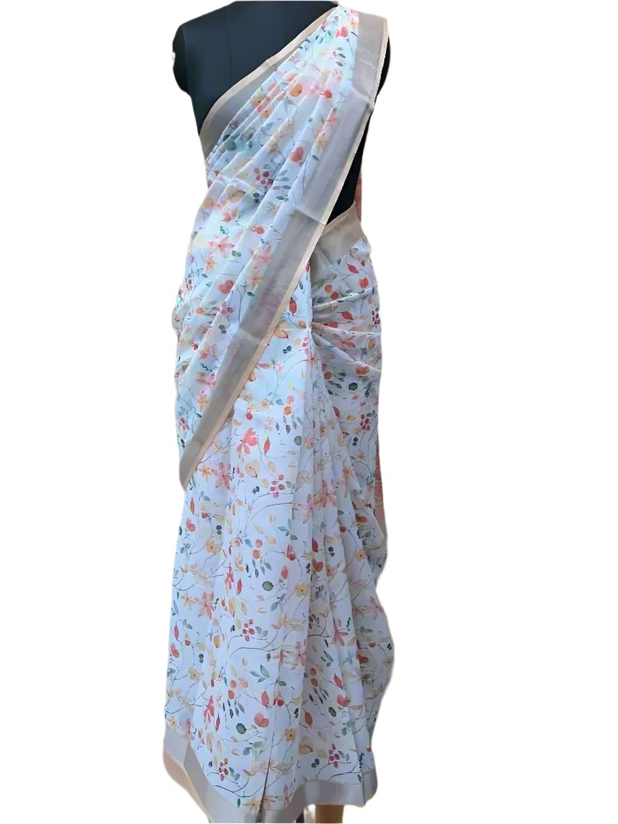 SEMI LINEN  SAREE 208