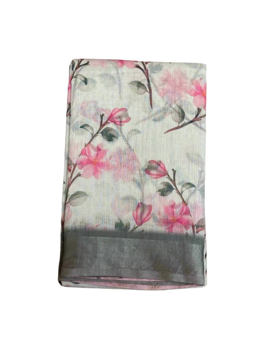 SEMI LINEN  SAREE 208