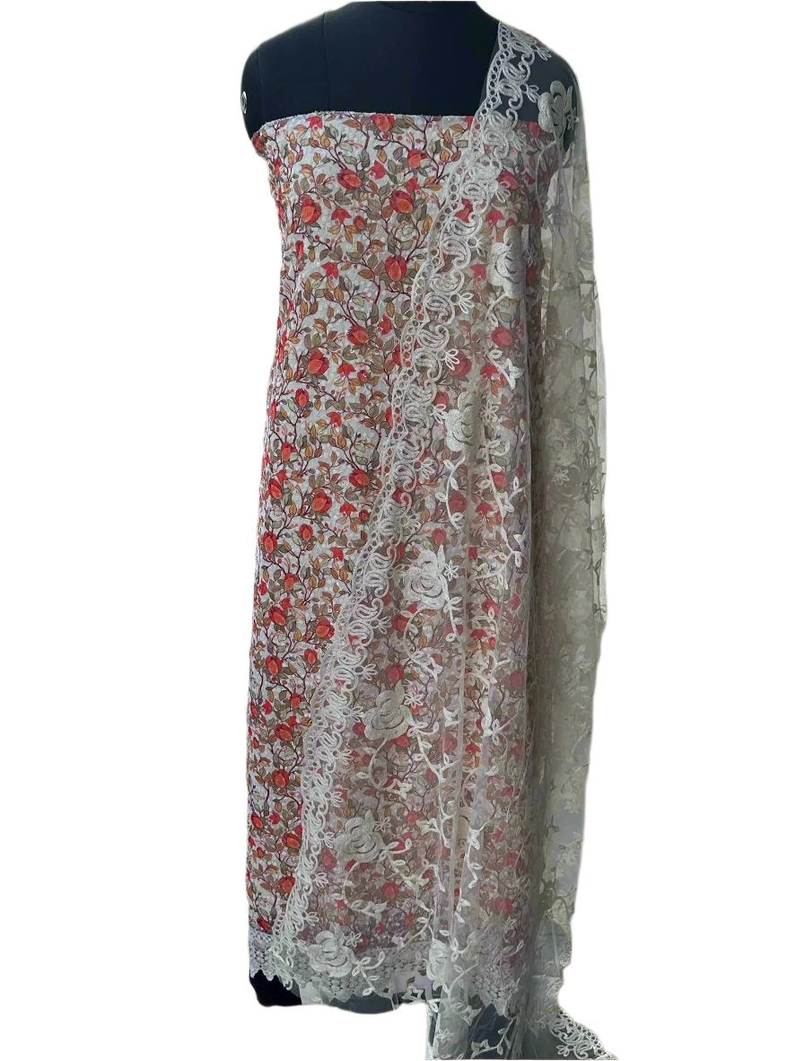 Cream-Big floral print