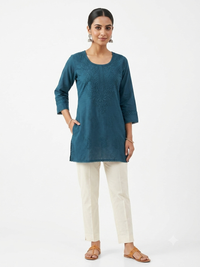 CHIKANKARI SHORT KURTI FT 3044