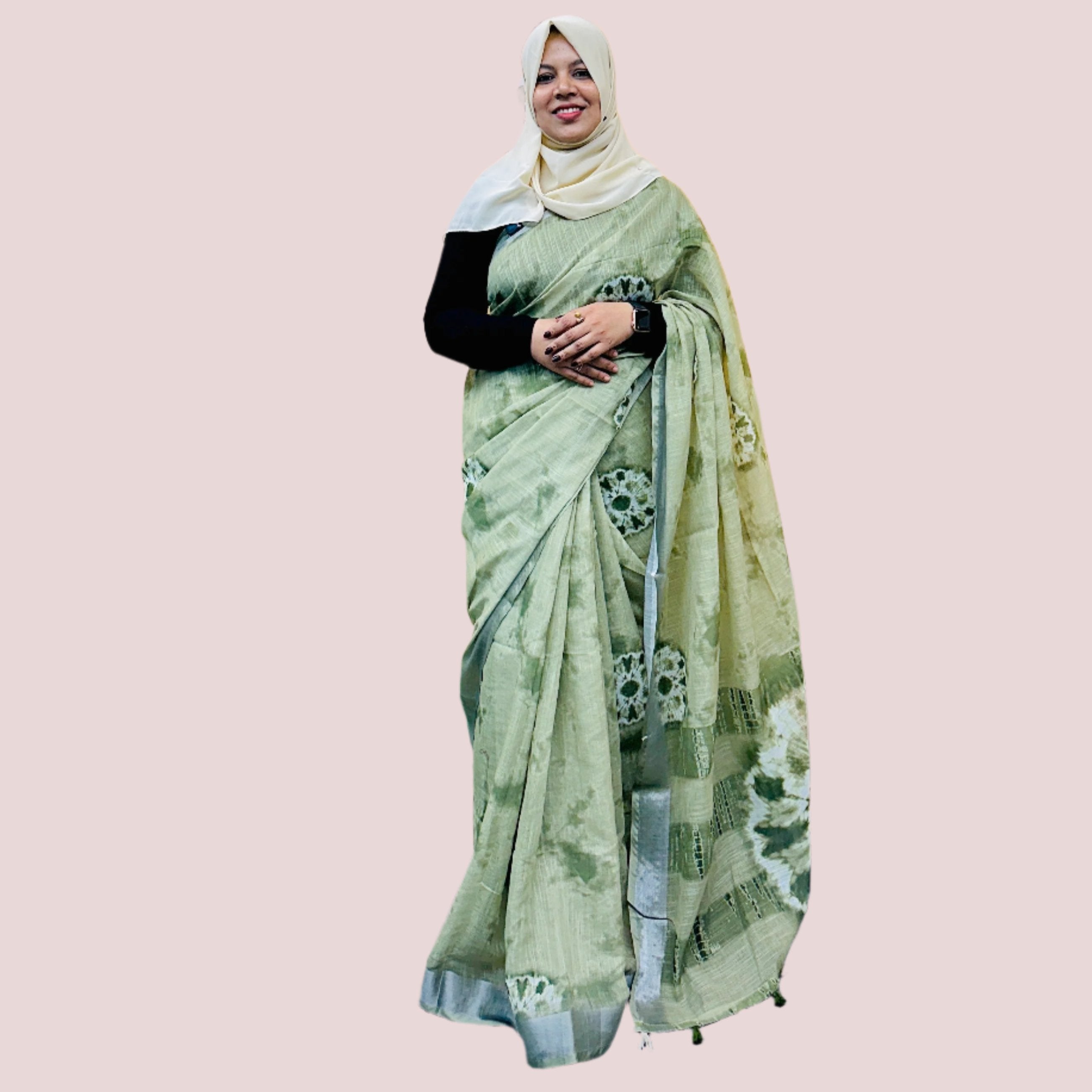 LINEN BLEND SAREE FT 1112