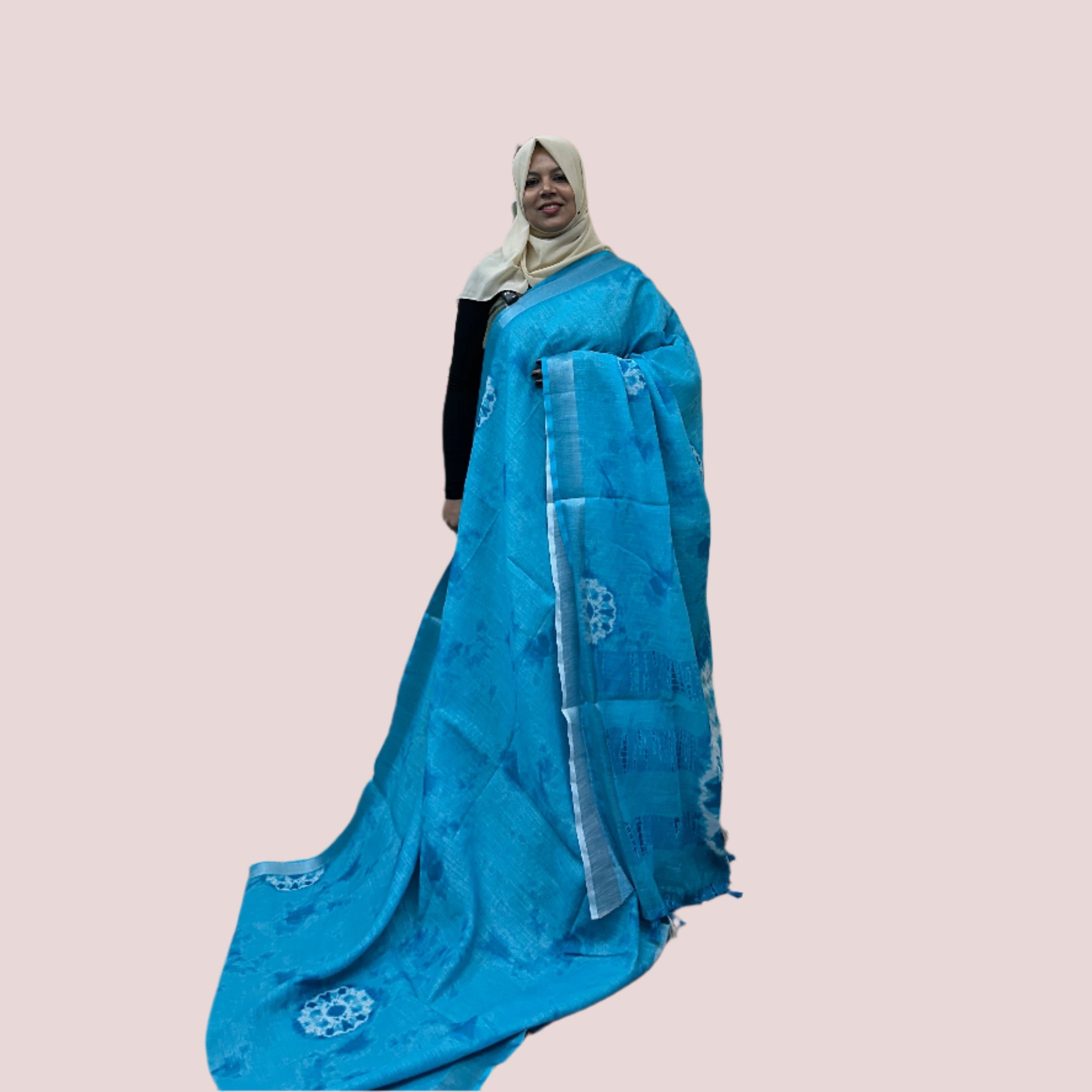 LINEN BLEND SAREE FT 1112
