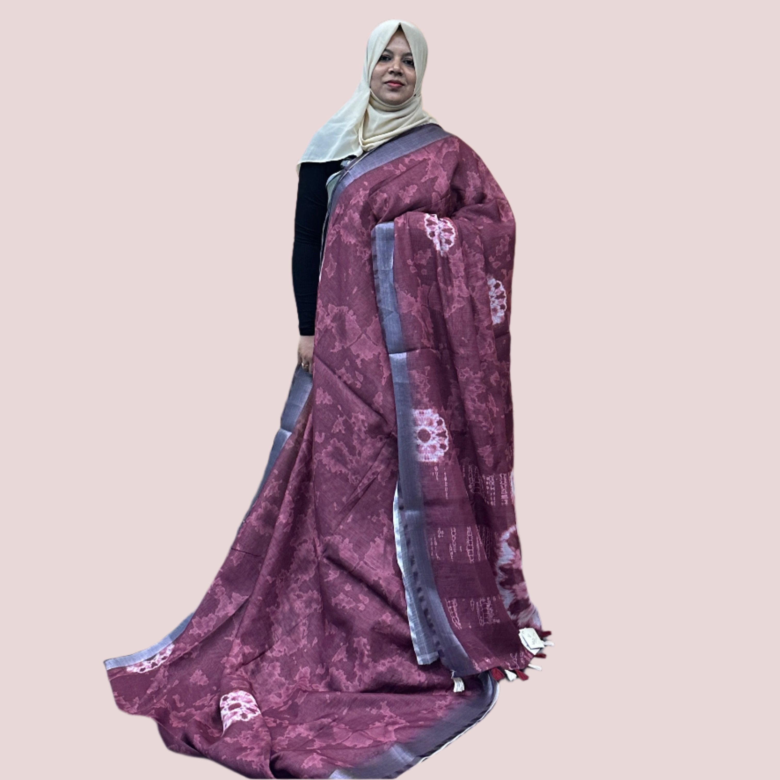 LINEN BLEND SAREE FT 1112