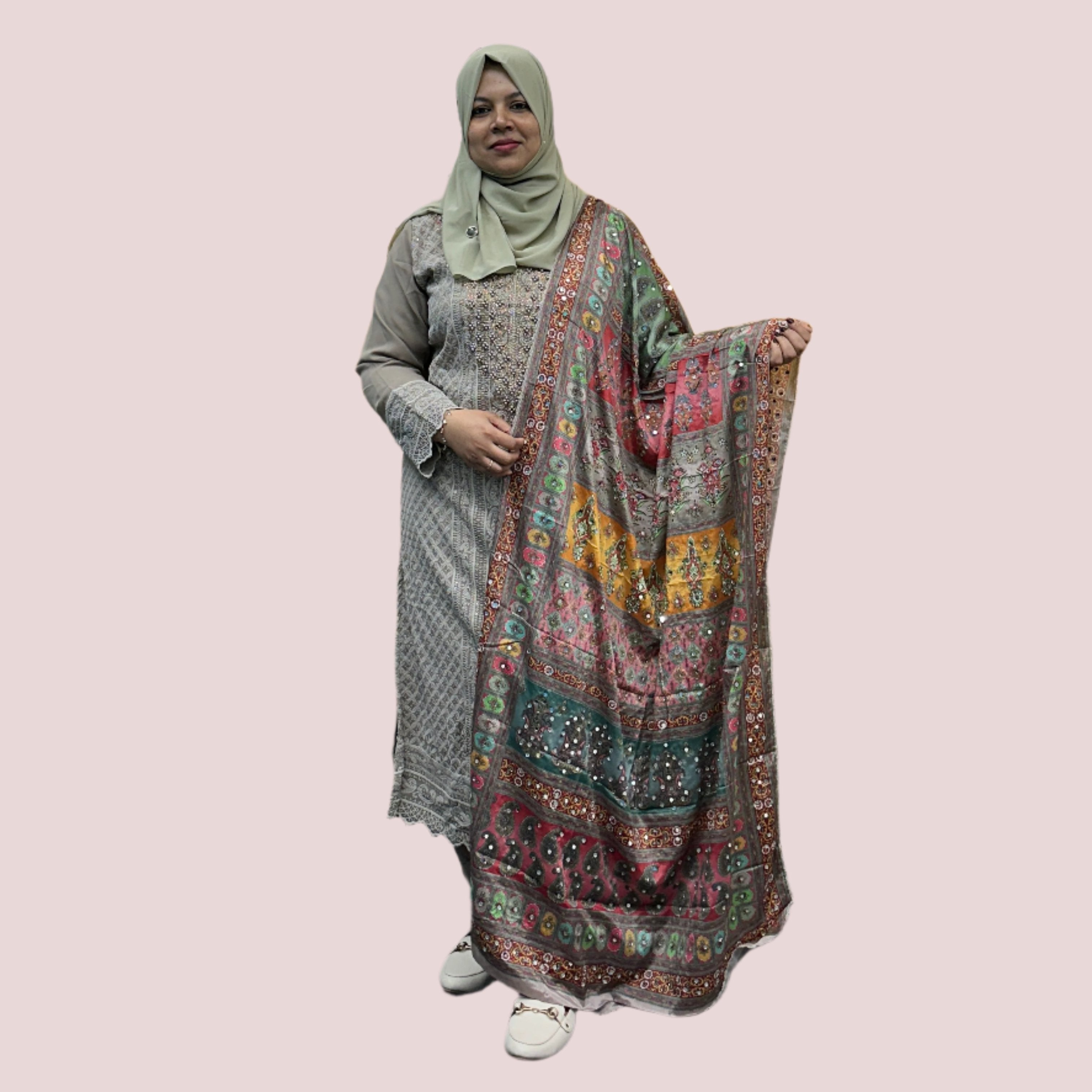 SCHIFFLI GEORGETTE CHURIDAR SET FT 1202