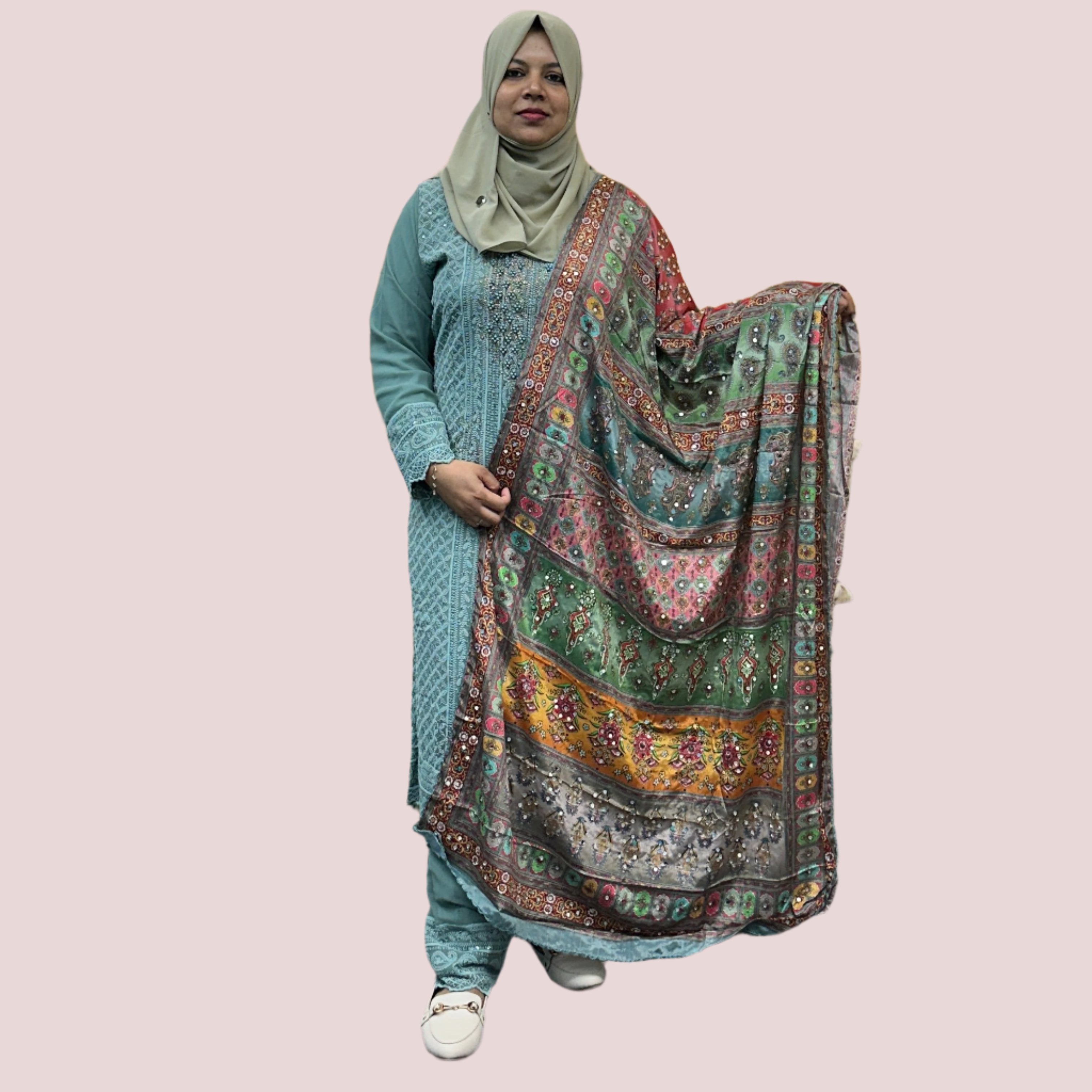 SCHIFFLI GEORGETTE CHURIDAR SET FT 1202