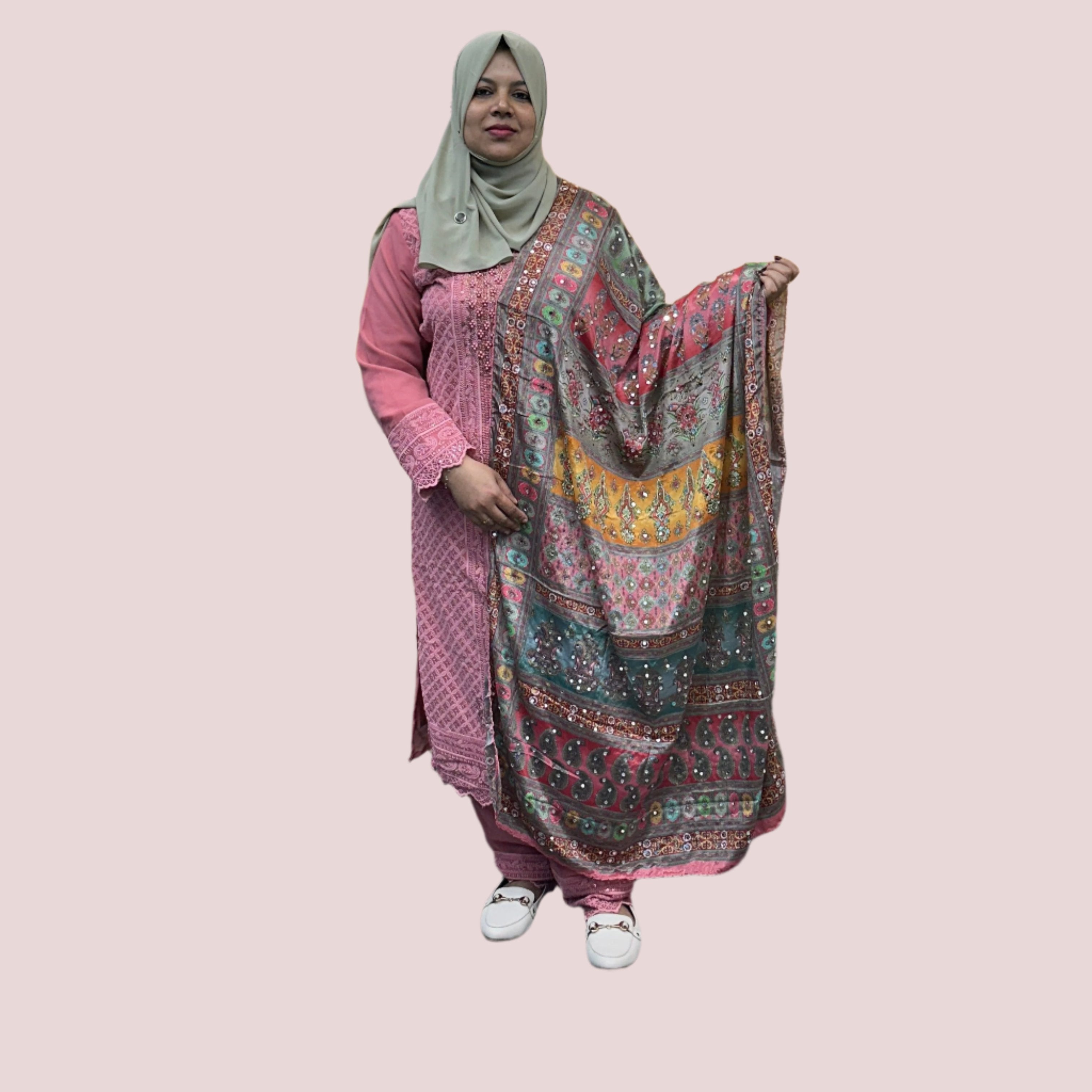 SCHIFFLI GEORGETTE CHURIDAR SET FT 1202