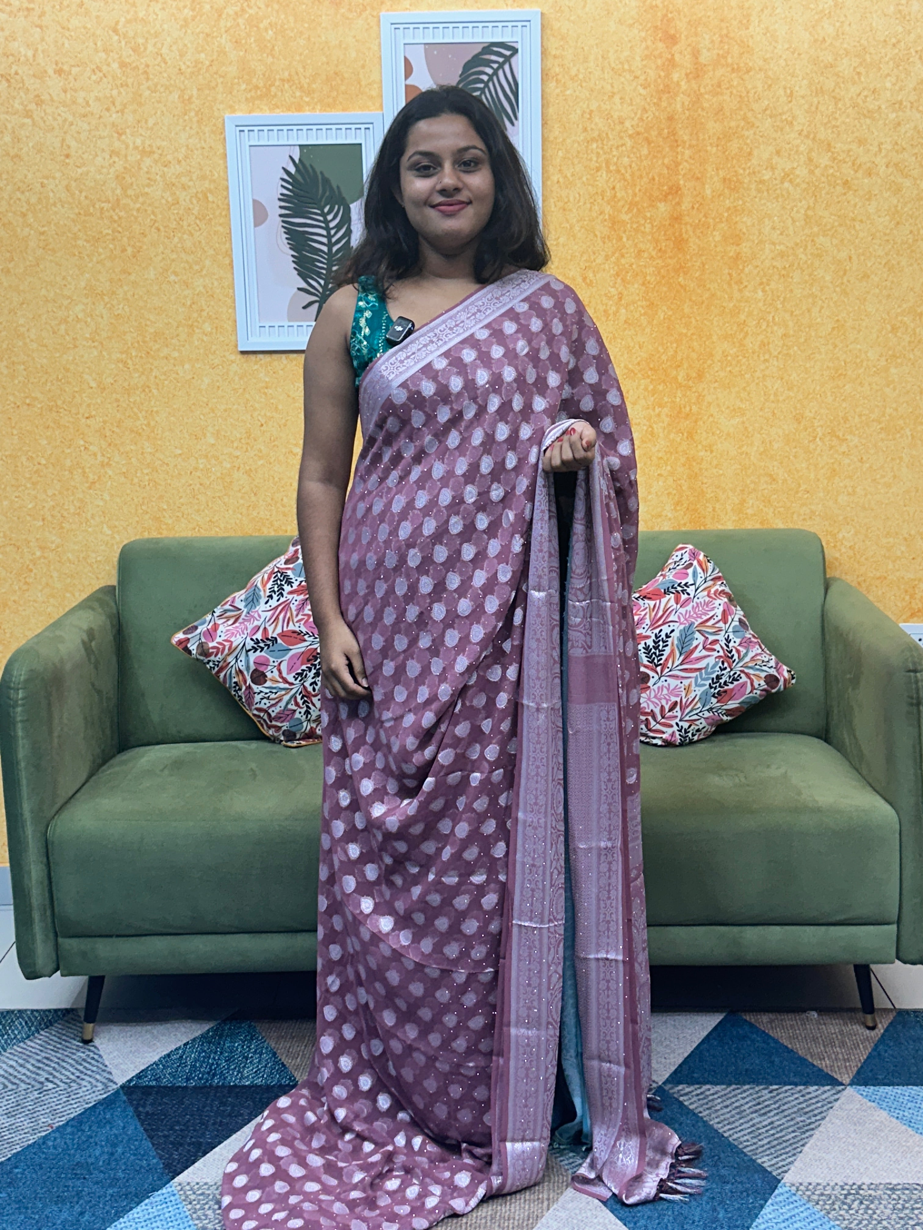 GEORGETTE BANARASI SAREE FT 2083