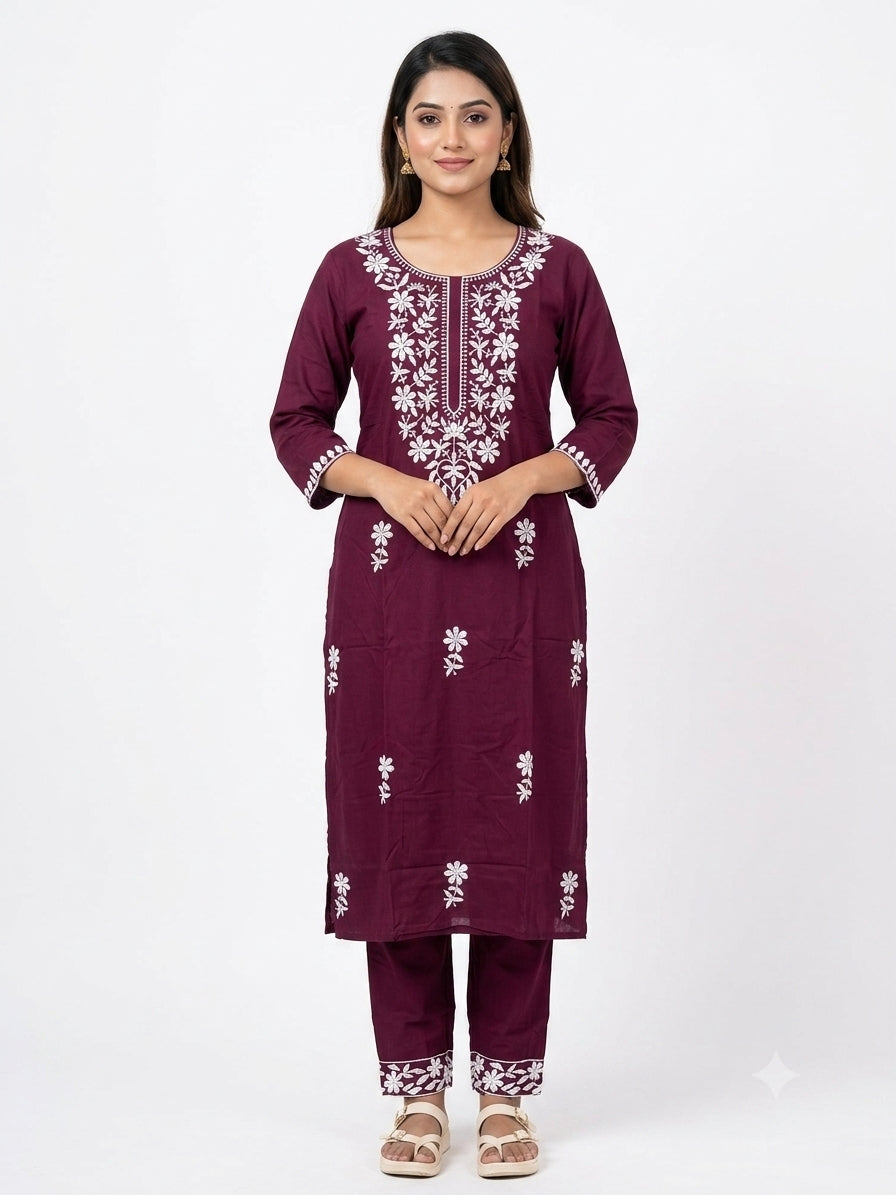 CHIKANKARI CO-ORD SET FT 3039