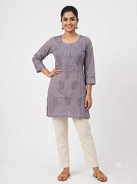CHIKANKARI SHORT KURTI FT 3044