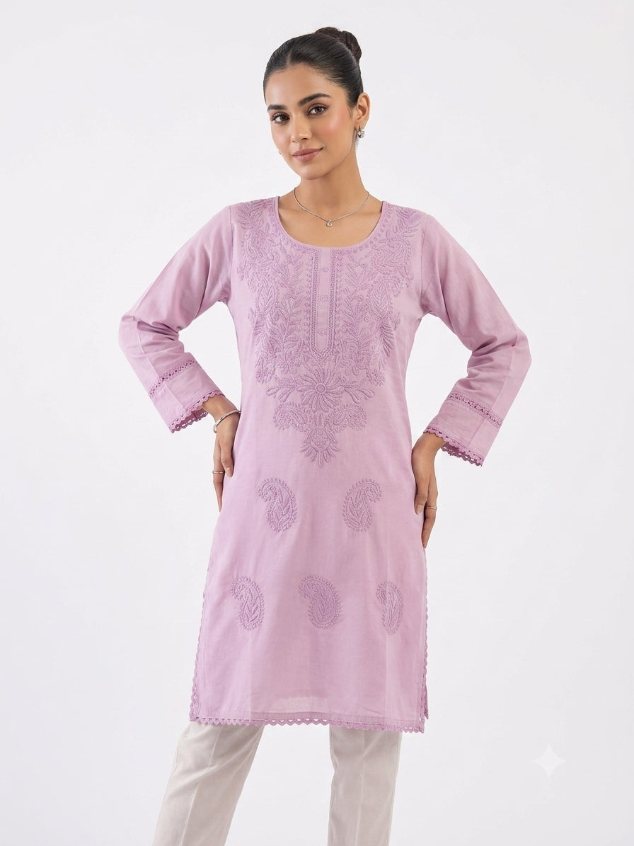 CHIKANKARI SHORT KURTI FT 3044