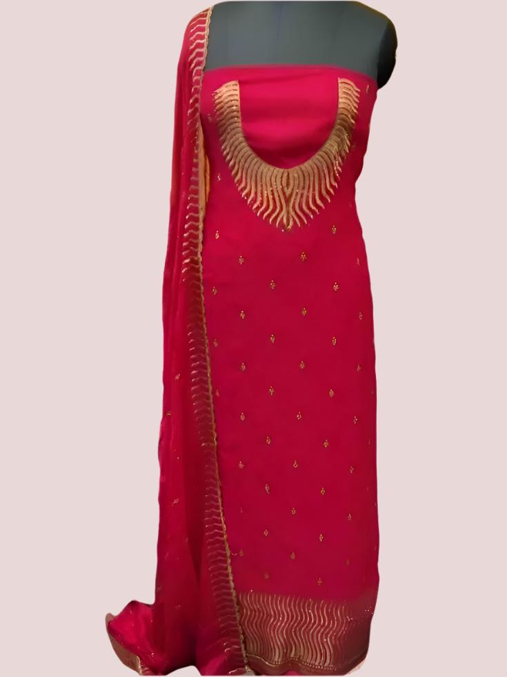 CHANDERI SILK SALWAR SUIT FT 1060