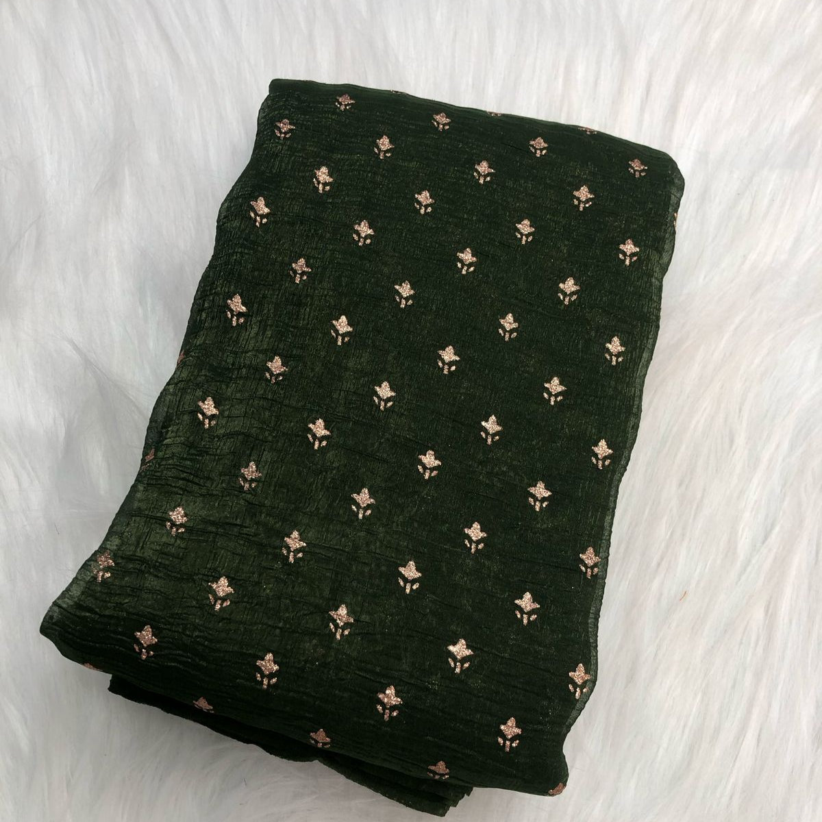CRUSH TISSUE SAREE FT 2209