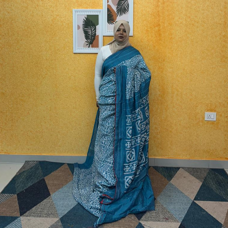 SEMI CHANDERI SAREE FT 2218