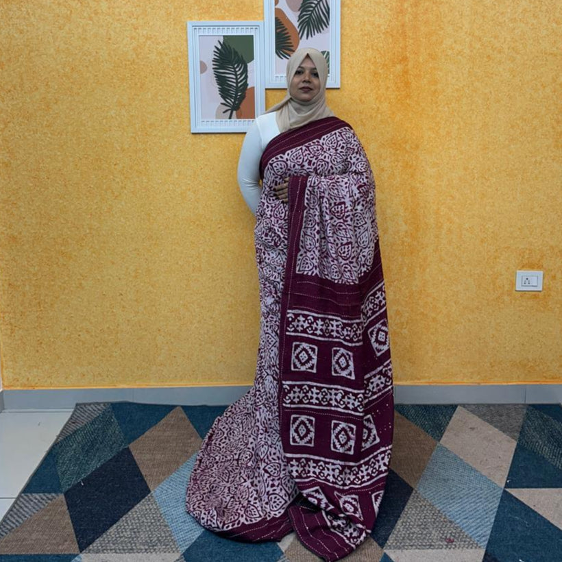 SEMI CHANDERI SAREE FT 2218