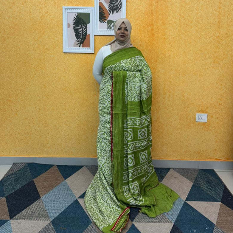 SEMI CHANDERI SAREE FT 2218