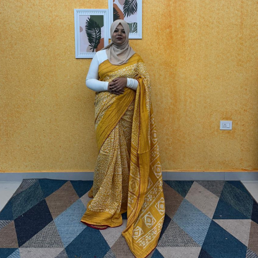 SEMI CHANDERI SAREE FT 2218