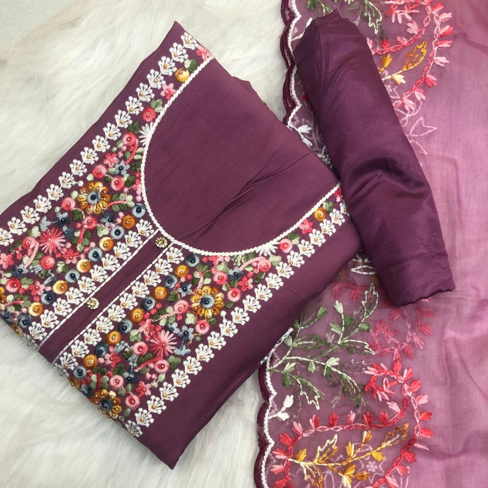 SEMI SILK SALWAR SUIT FT 2245