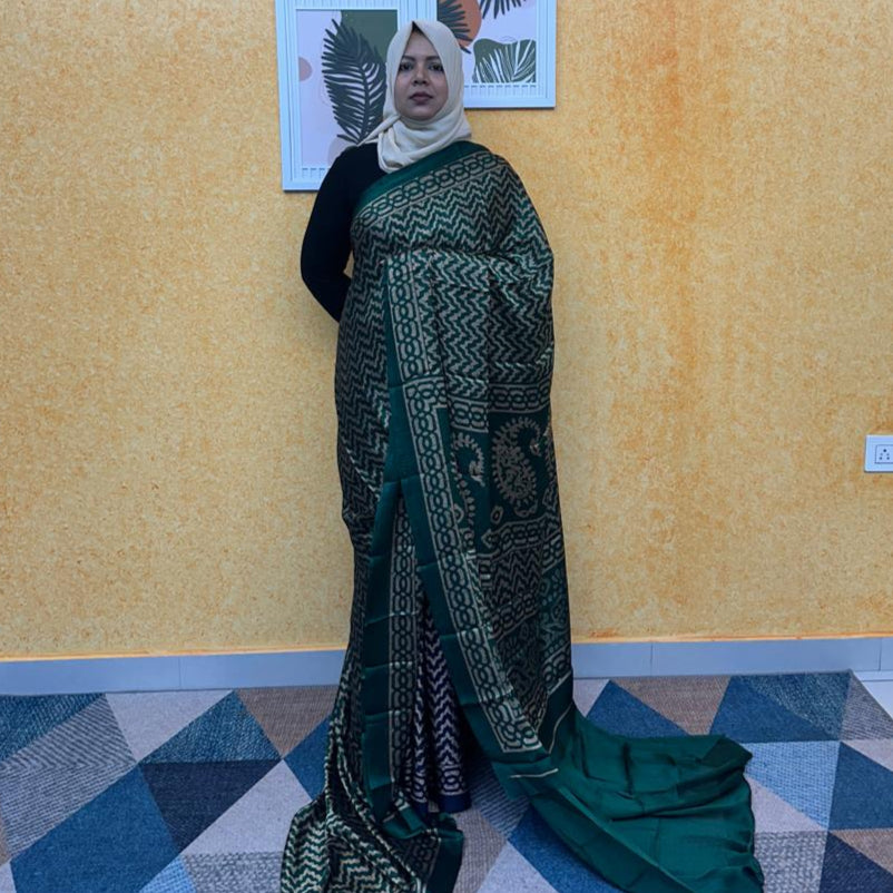 BLACK CHIFFON SAREE FT 2246